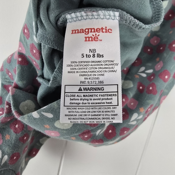 Magnetic Me Footie Floral Print Size Newborn - Picture 11 of 14